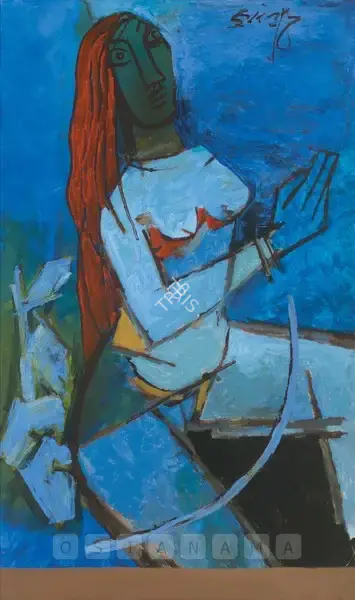 Husain, M.F. (Artist). Lady, n.d. | Painting