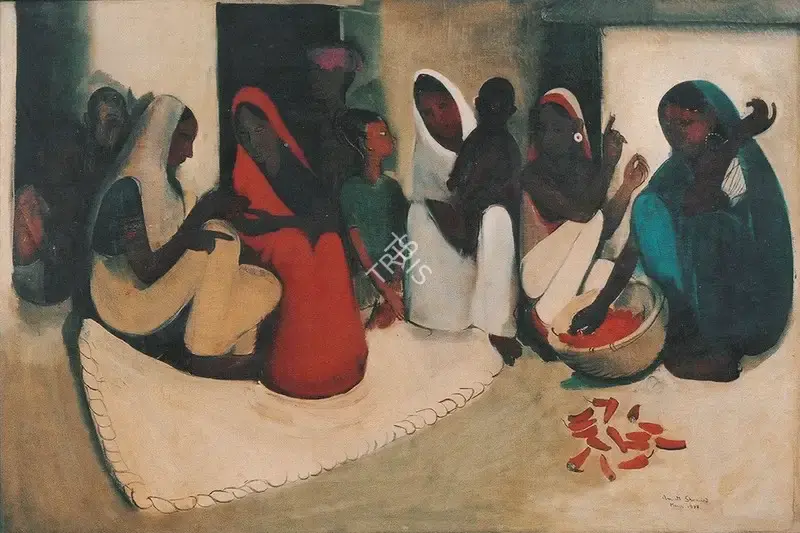 Sher-Gil, Amrita (Artist). Village Scene. Oil on canvas, 1938 | Painting  | 00879841