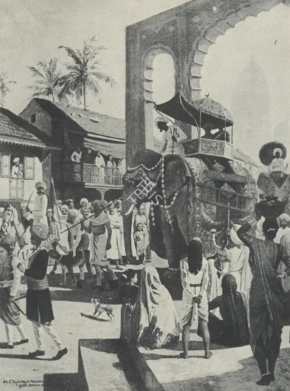 Varma, Raja Ravi (Artist). Udaipur Procession. 1904 | Marg, March 1979 | Painting | FineArts | 00674550