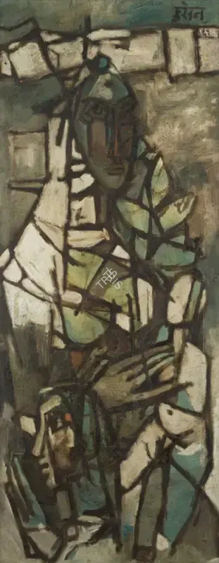 Husain, M.F. (Artist). Untitled (Family), 1961 | Painting