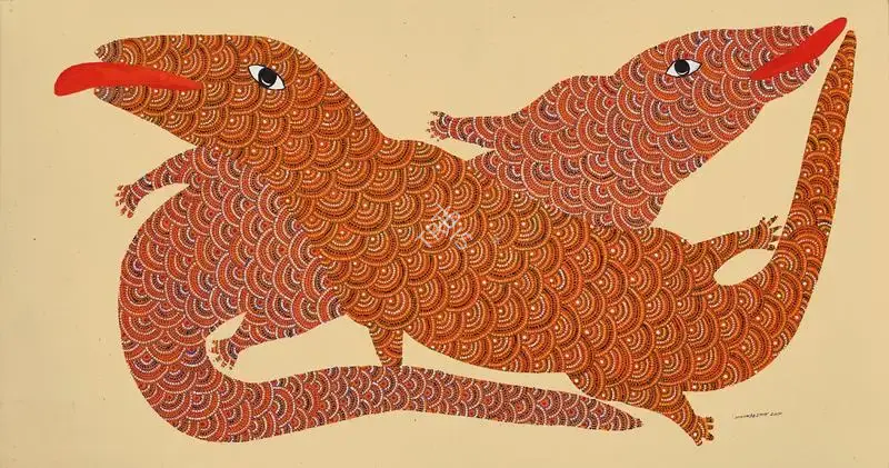 Shyam, Jangarh Singh (Artist). Magar. Acrylic on canvas, 2000 | Painting | FineArts | 00356683