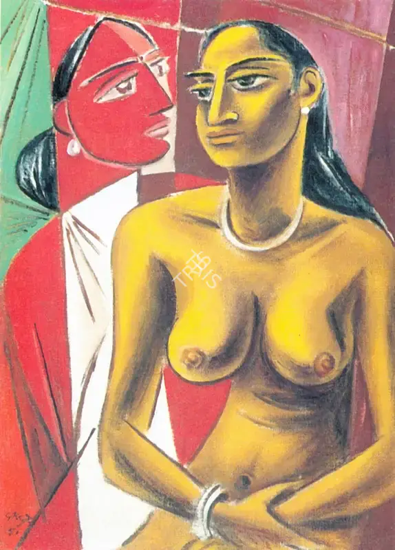 Keyt, George (Artist). Woman at her Toilet[Sringari], 1951 | Painting
