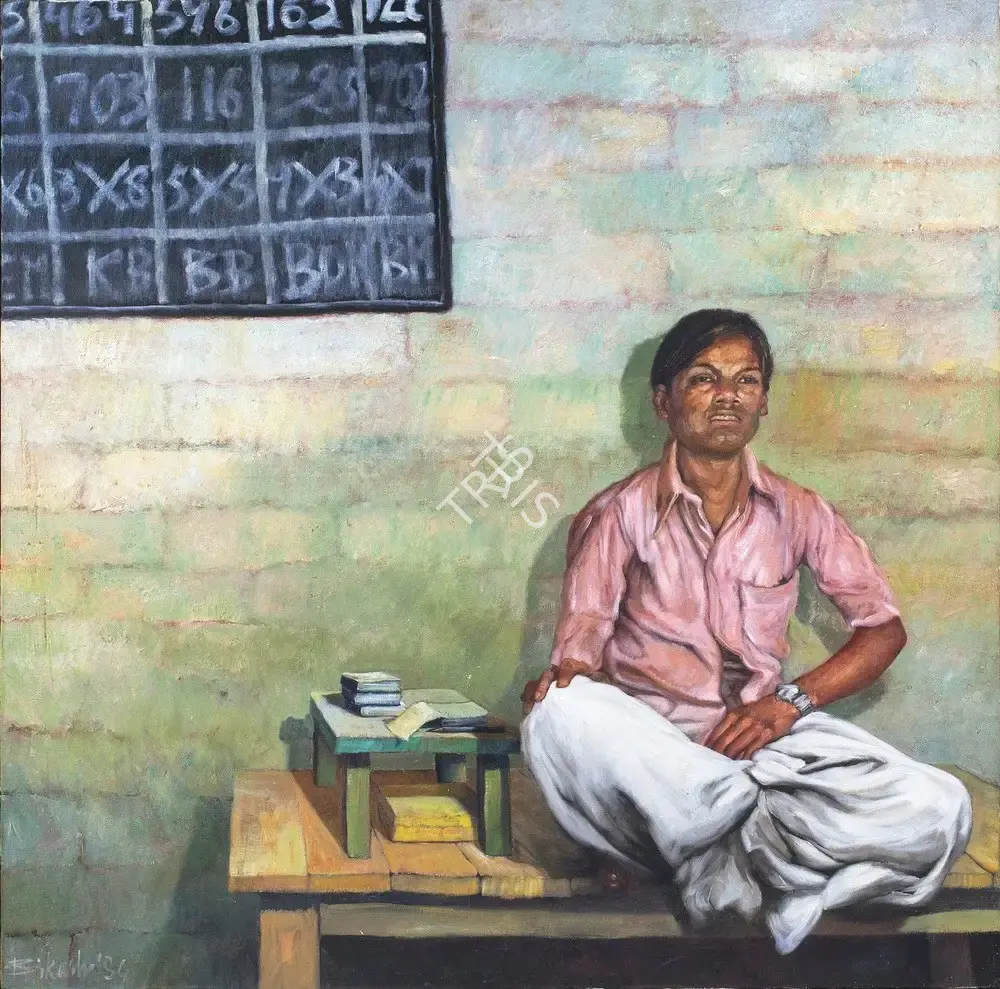 Bhattacharjee, Bikash (Artist). Santu The Penciler, 1984 | Painting