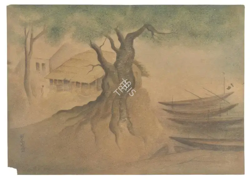 Tagore, Abanindranath (Artist). Untitled (Landscape). Watercolour on paper, n.d. | Painting | FineArts | 00641882