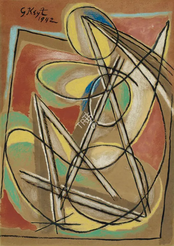 Keyt, George (Artist). Untitled (Nude). Gouache and pastel on paper, 1942 | Painting | FineArts | 00353632