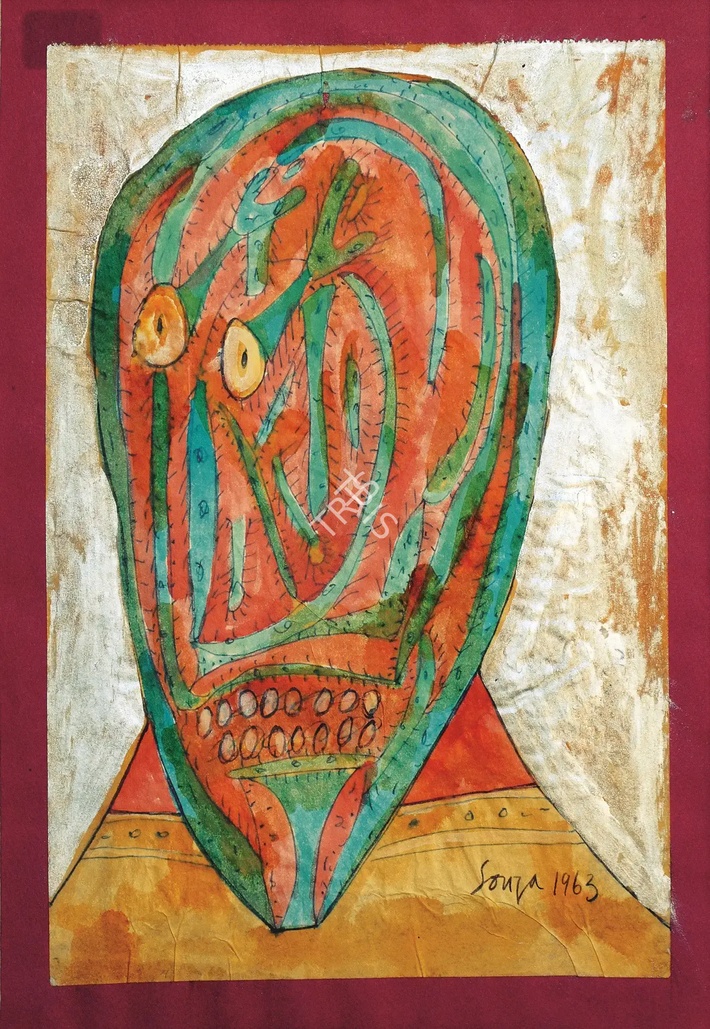 Souza, F.N. (Artist). Head, 1963 | Painting