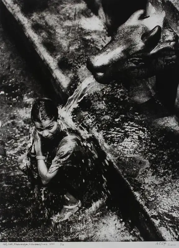 Satyan, T.S. (Artist). Holy Bath Basavakalyan Karnataka, India, 1972 | Print