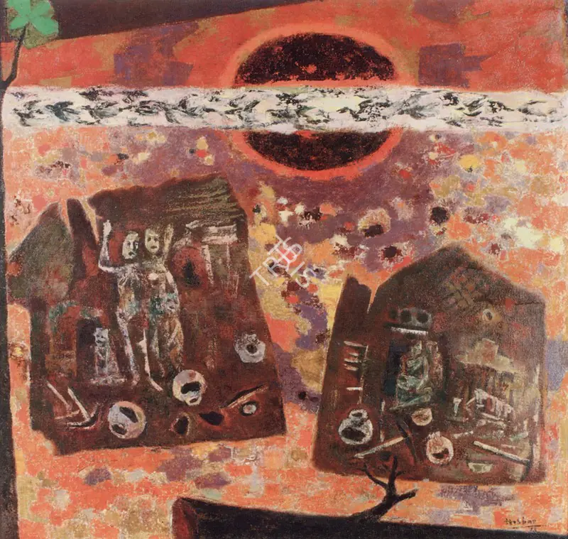 Hebbar, K.K. (Artist). Misery (Drought), 1973 | Painting