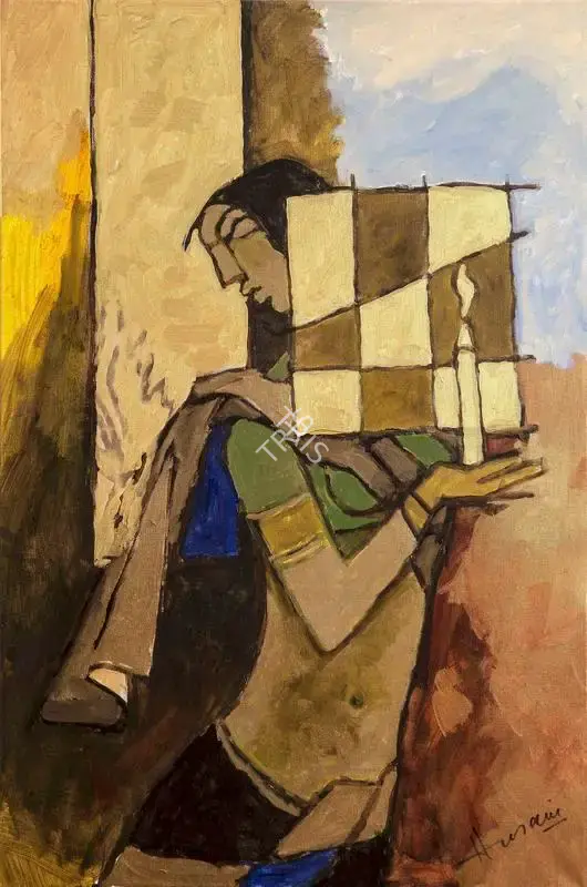 Husain, M.F. (Artist). Untitled (Lady with a Candle), 2005 | Painting