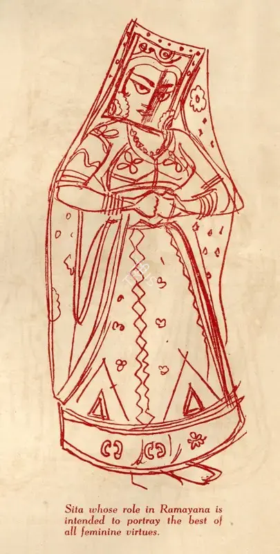 Chavda, Shiavax (Artist). Sita Whose Role in Ramayana is intended to Portray the Best of all Faminine Virtues, n.d. | Drawing