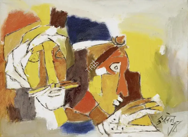 Husain, M.F. (Artist). Untitled (Rajasthani Couple), c.1960 | Painting