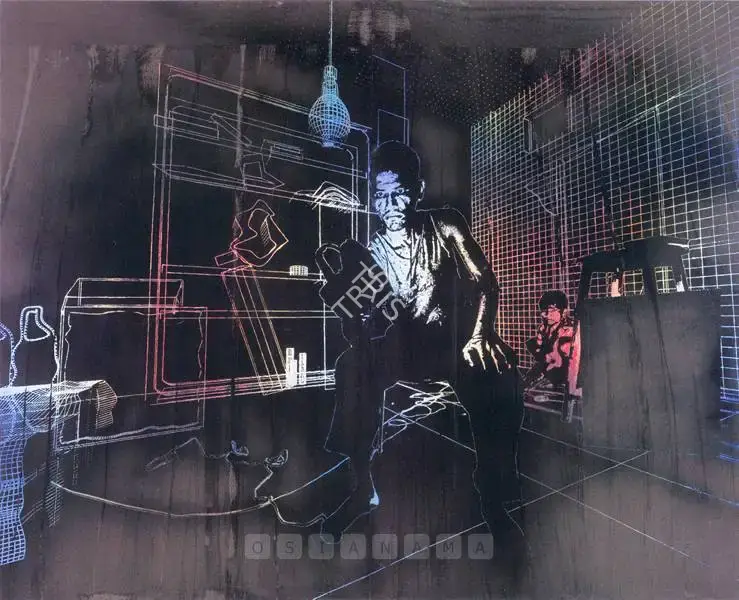 Ponmany, Justin (Artist). Untitled. Hologram and acrylic on canvas, n.d. | Painting | FineArts | 00577059