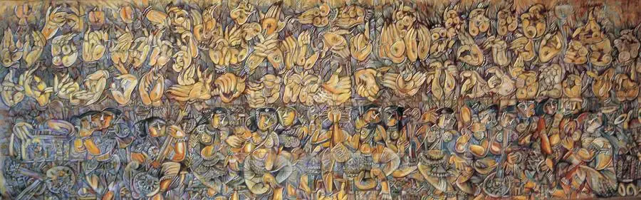 Suriyamoorthy, M.S. (Artist). Mural. Mixed Media on Canvas, 1969 | Painting | FineArts | 00597864