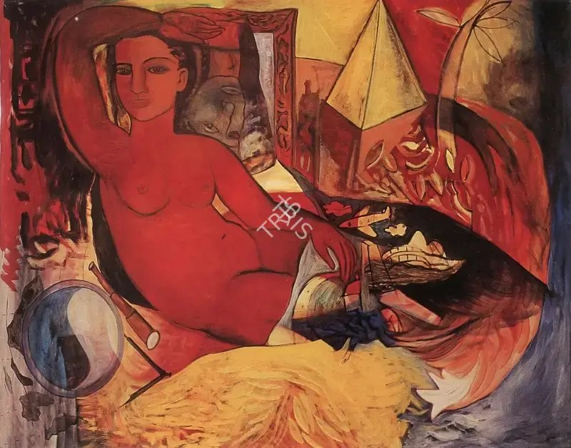Rodwittiya, Rekha (Artist). The Shedding of Innocence. Oil on canvas, 1993 | Marg, March 1998 | Painting | FineArts | 00674292
