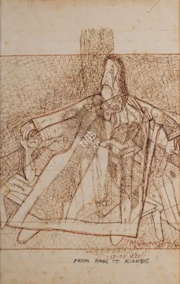 Pyne, Ganesh (Artist). From Rags to Riches, 1980s | Drawing