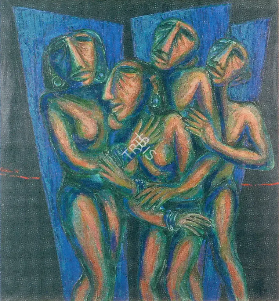 Mondal, Rabin (Artist). Figurative Group, 1991 | Painting