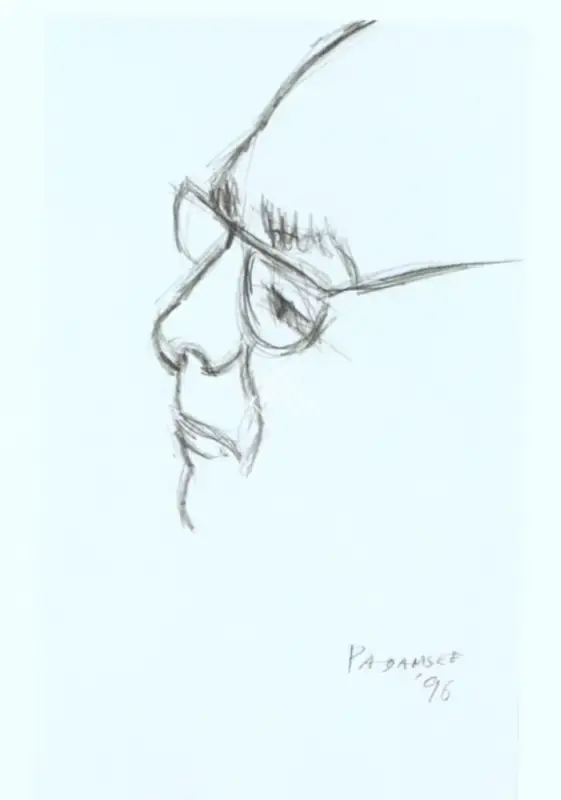 Padamsee, Akbar (Artist). Self Portrait, 1996 | Drawing