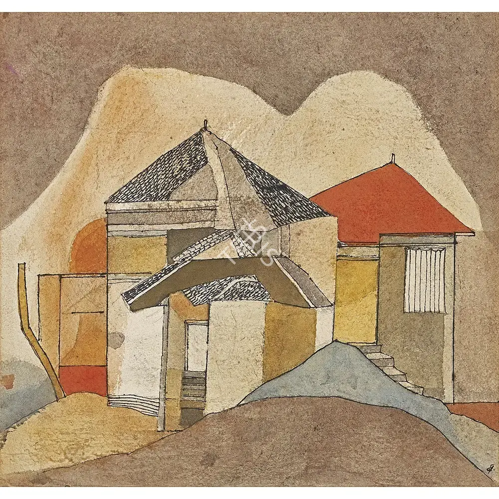 Narayan, Badri (Artist). Houses, 1998 | Painting