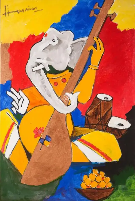 Husain, M.F. (Artist). Untitled (Ganesha), 2004 | Painting