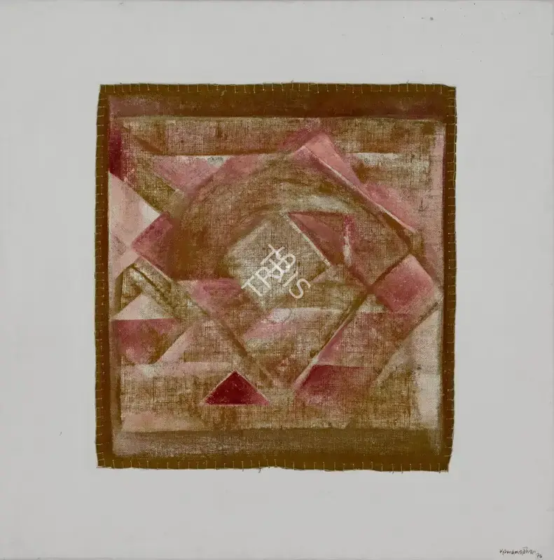 Viswanadhan, V. (Artist). Untitled. Mixed media and thread on canvas, 1976 | Painting | EconomicsArt | 00872778