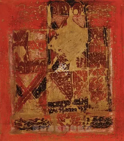 Narayanan, Akkitham (Artist). Composition. Gouache and mixed media on paper, 1972 | Painting | FineArts | 00897630