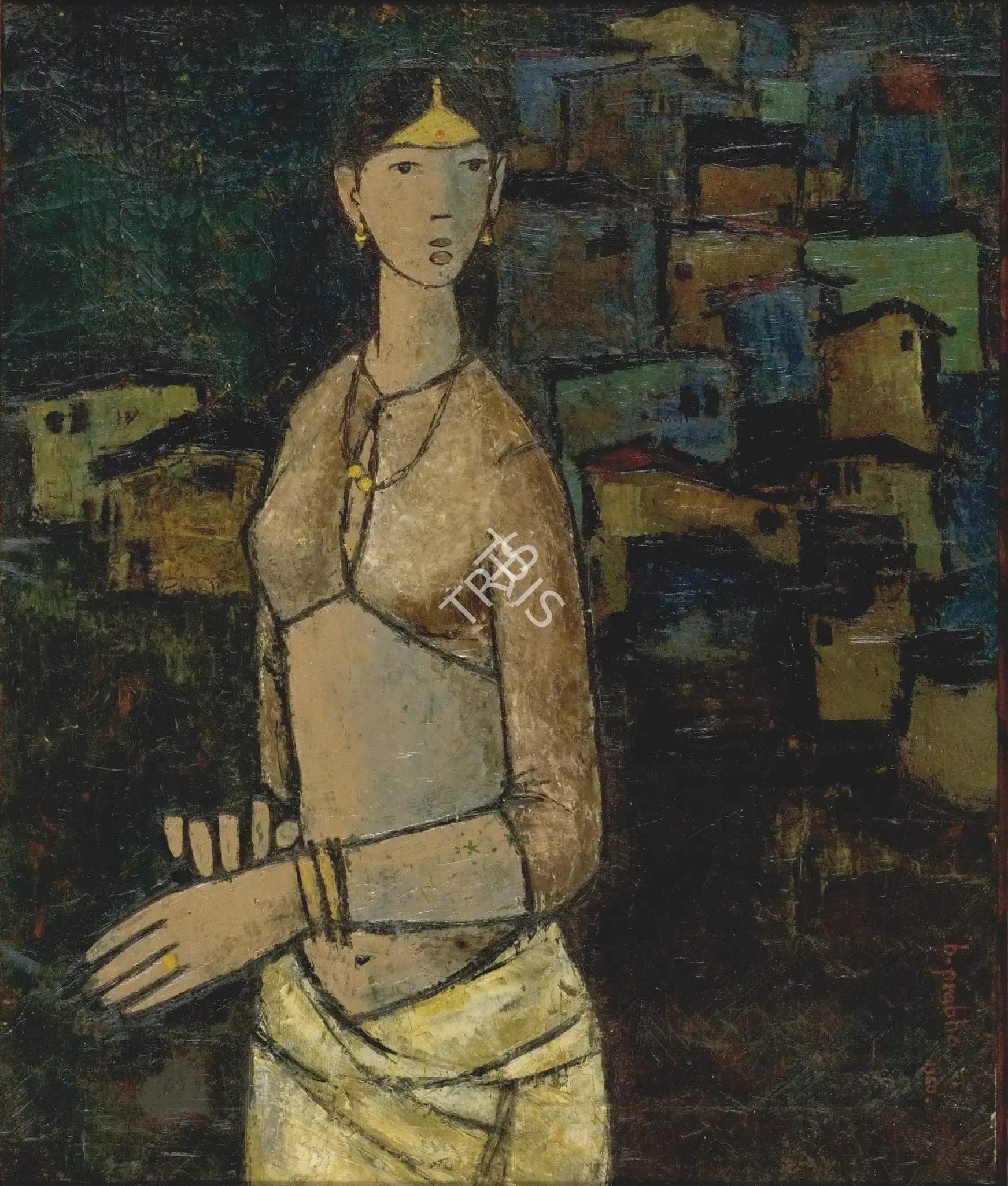 Prabha, B. (Artist). Village Belle, 1960 | Painting