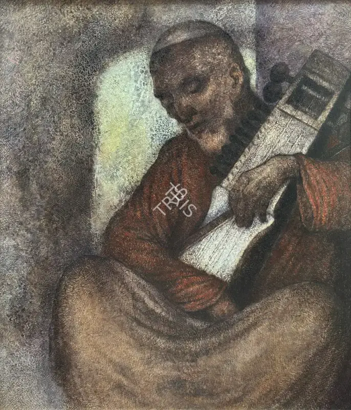 Maiti, Biswapati (Artist). Untitled (Sarangi Player), n.d. | Painting
