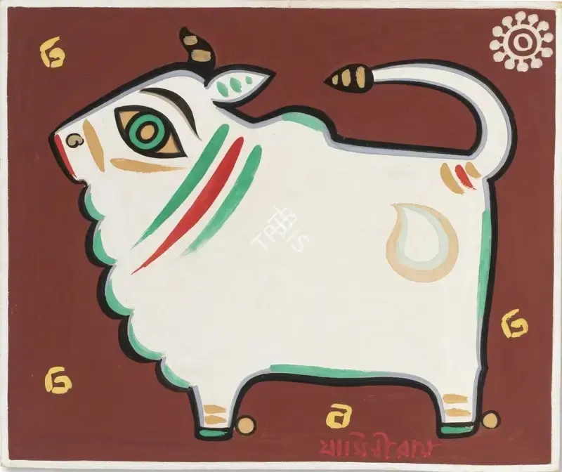 Roy, Jamini (Artist). Untitled (Nandi), n.d. | Painting