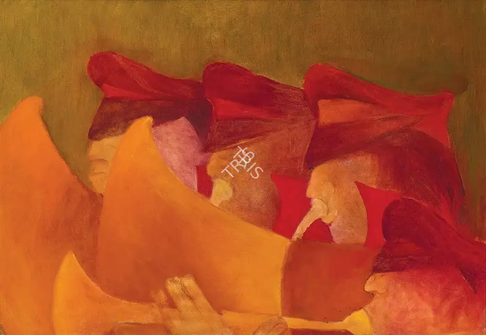 Khanna, Krishen (Artist). Procession of Four Bandsmen, 2015 | Painting
