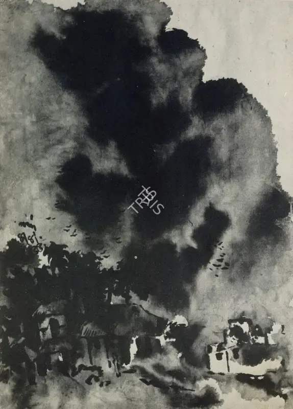 Bose, Nandalal (Artist). Buildings in the Rains. Water Colour on Paper, 1955 | Marg, March 1983 | Painting | FineArts | 00674987