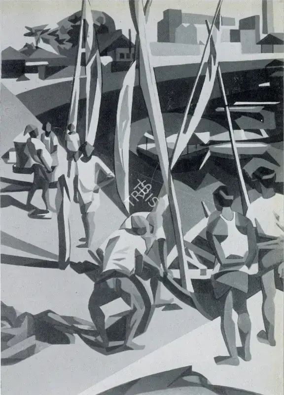 Sabavala, Jehangir (Artist). Koli-Bunder. n.d. | Marg, December 1956 | Painting | FineArts | 00674035