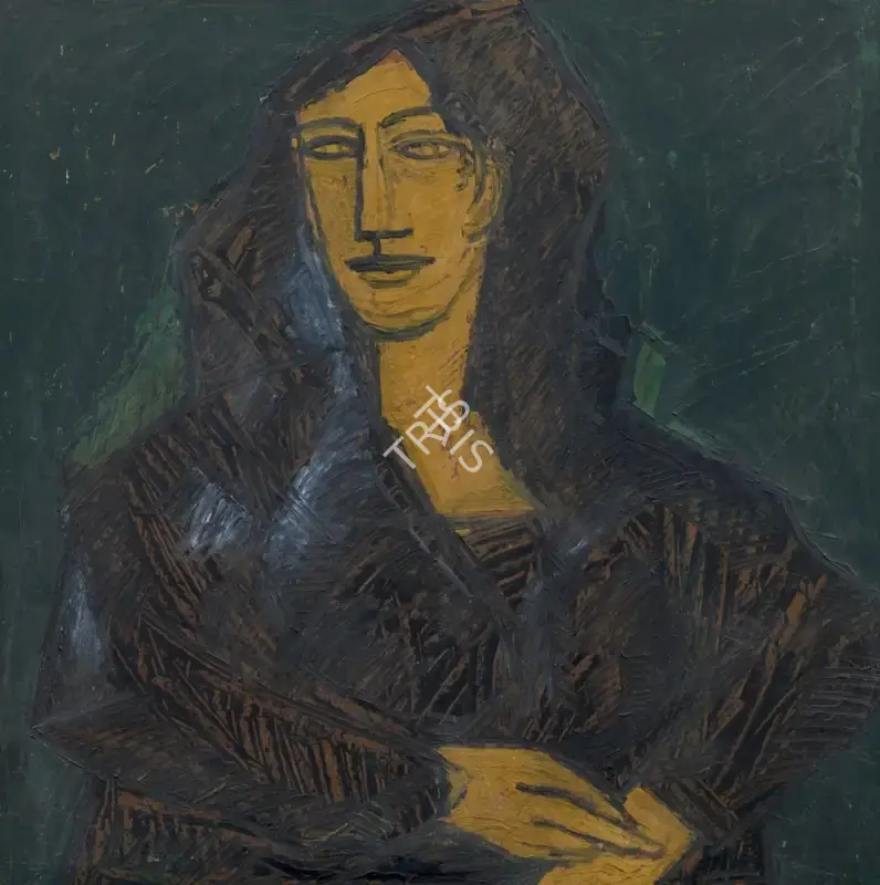 Souza, F.N. (Artist). Untitled (Lady with a Veil), 1959 | Painting