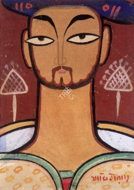 Roy, Jamini (Artist). Man Wearing A Hat, n.d. | Painting