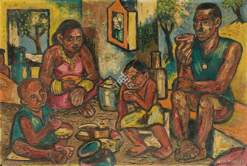Souza, F.N. (Artist). Family. Oil on card laid on board, 1946 | Painting | FineArts | 00546150