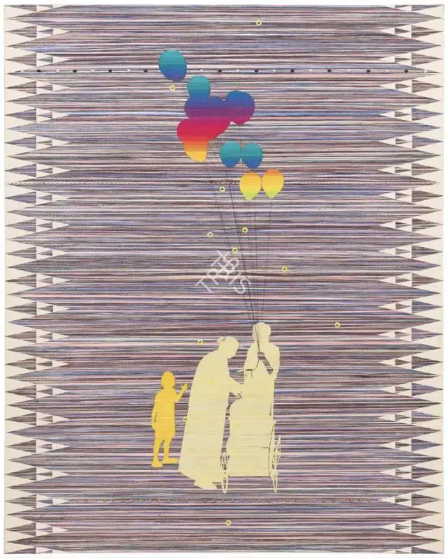 Oghani, Jitu (Artist). Unwinding Memory. Cotton threads and mixed media on canvas, 2021 | Painting | FineArts | 00417962