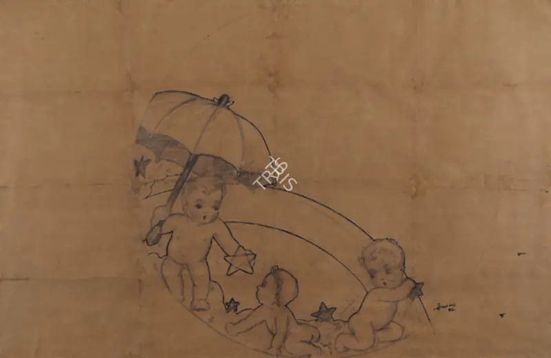 Husain, M.F. (Artist). Untitled. Ink on brown paper pasted on paper, 1942 | Drawing | FineArts | 00646935