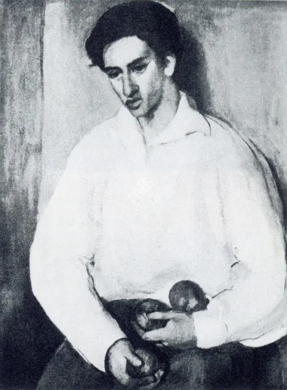 Sher-Gil, Amrita (Artist). Man with Apples. 1932 | Marg, March 1972 | Painting | FineArts | 00674493
