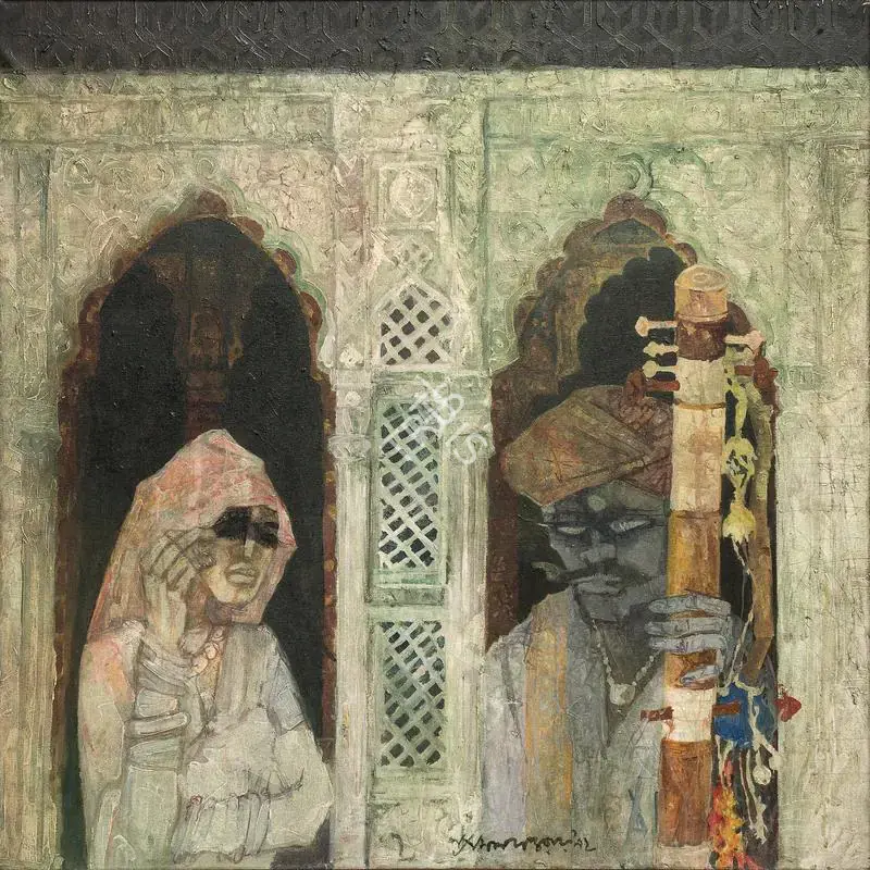 Ray, Shyamal Dutta (Artist). Singer (Rajasthan Series), 1992 | Painting