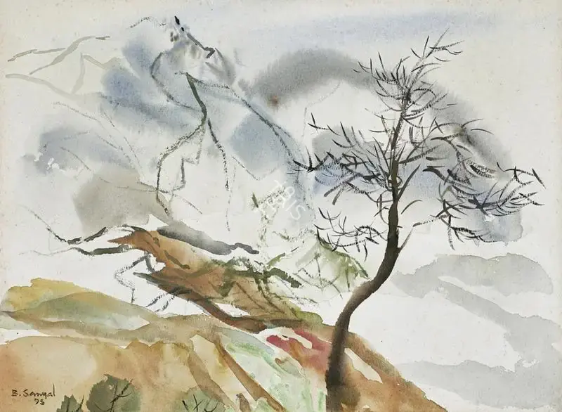 Sanyal, B.C. (Artist). Untitled. Watercolour on paper, 1995 | Painting | FineArts | 00354835