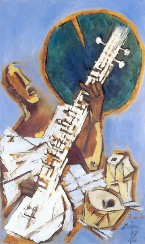 Husain, M.F. (Artist). Sitar Player, n.d. | Painting