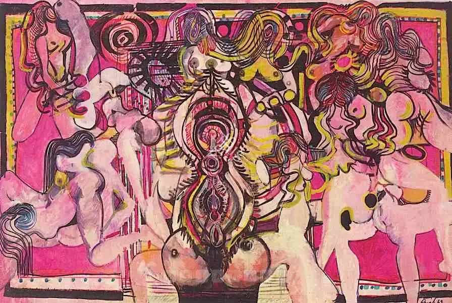 Chandra, Avinash (Artist). Untitled (Red Plato), 1969 | Painting