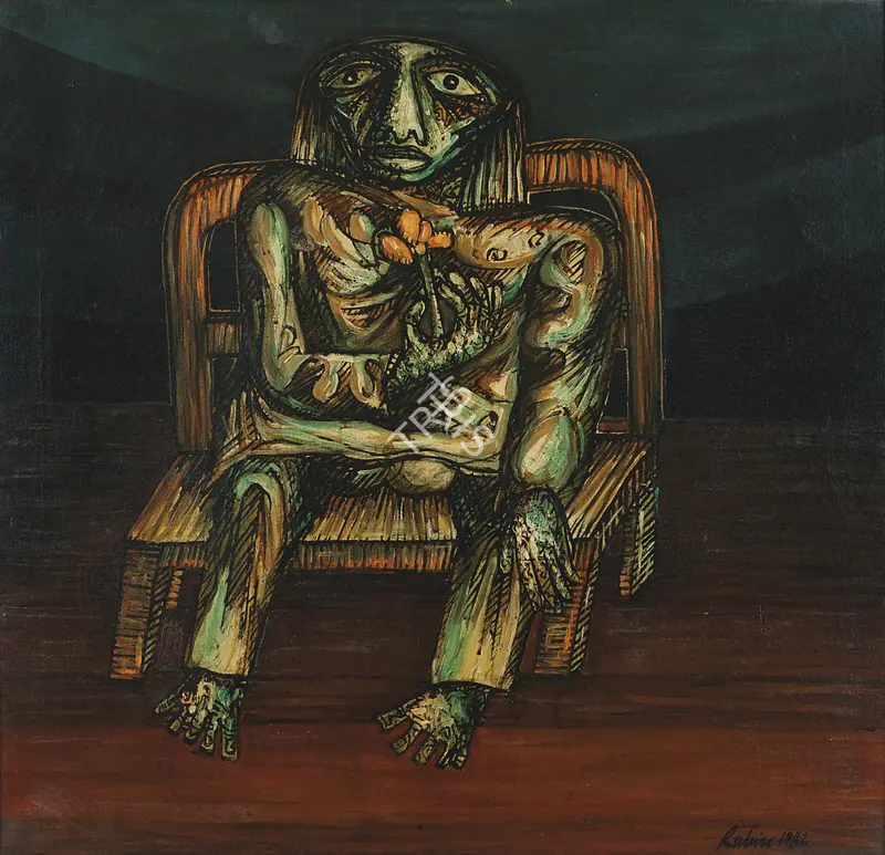 Mondal, Rabin (Artist). Man Acting as King. Oil on canvas, 1982 | Painting | FineArts | 00331311