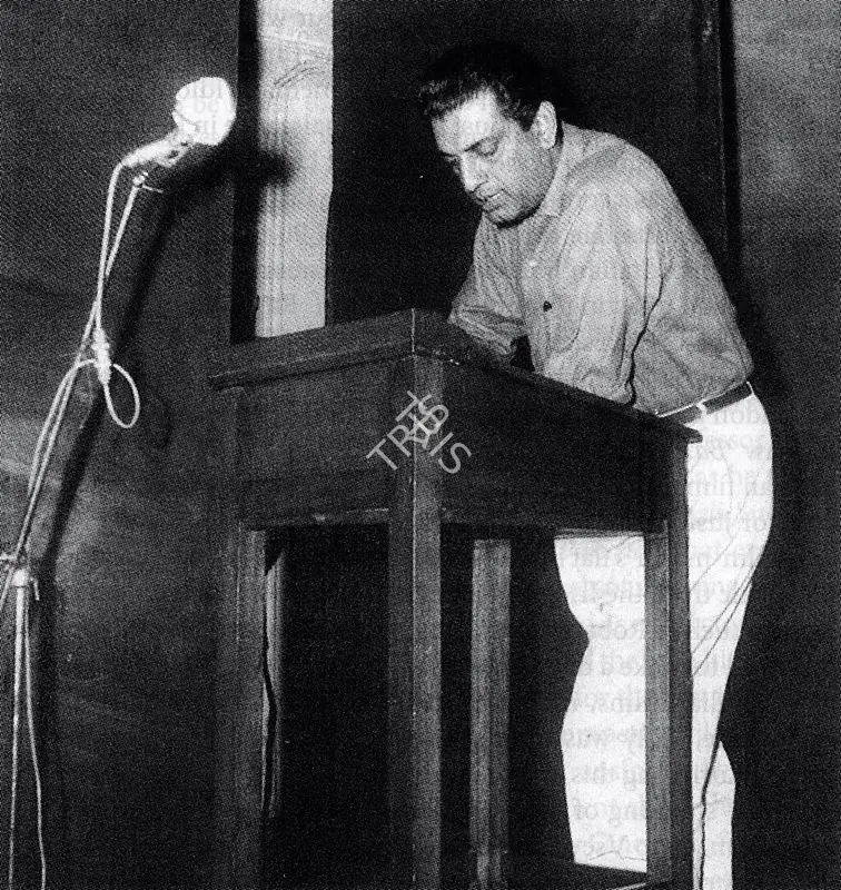 Unknown (Photographer). Ray at the inauguration of Calcutta Film Society. 1947 | Contemporary Photograph | CinemaEducation | 00724392