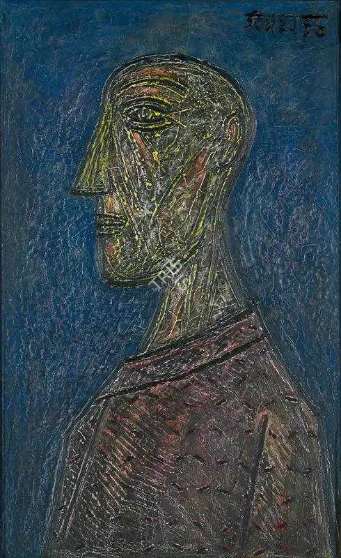 Souza, F.N. (Artist). Profile of a Man, 1956 | Painting