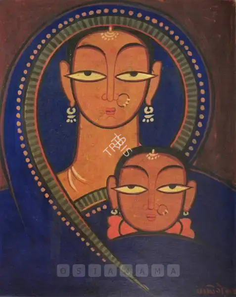 Roy, Jamini (Artist). Mother And Child. Gouache on card, n.d. | Painting | FineArts | 00898921