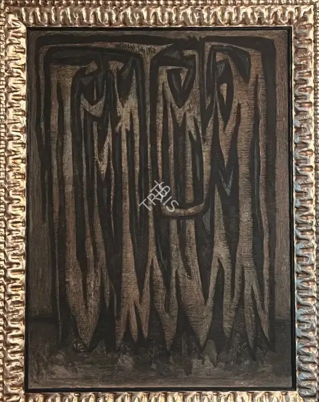 Sadequain (Artist). A Group of Standing Figures. Oil on canvas, 1963 | Painting | EconomicsArt | 00871861