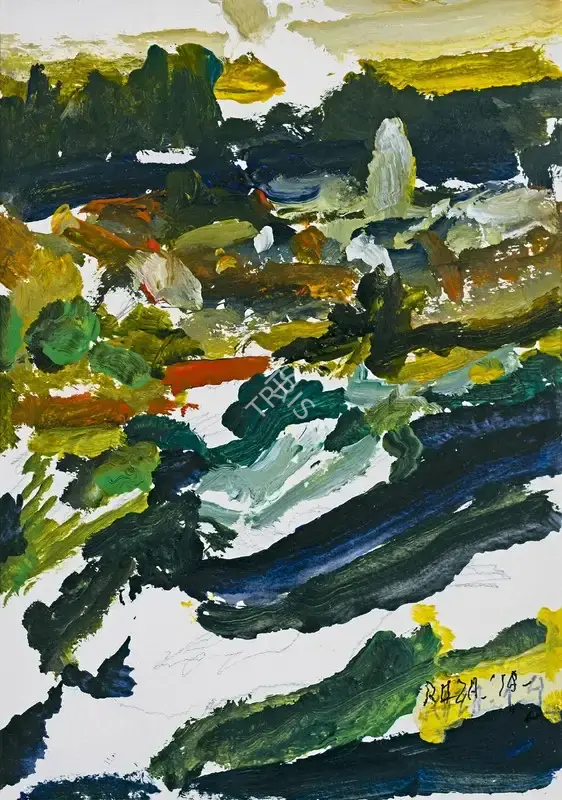 Raza, S.H. (Artist). Untitled (Landscape), 2014 | Painting