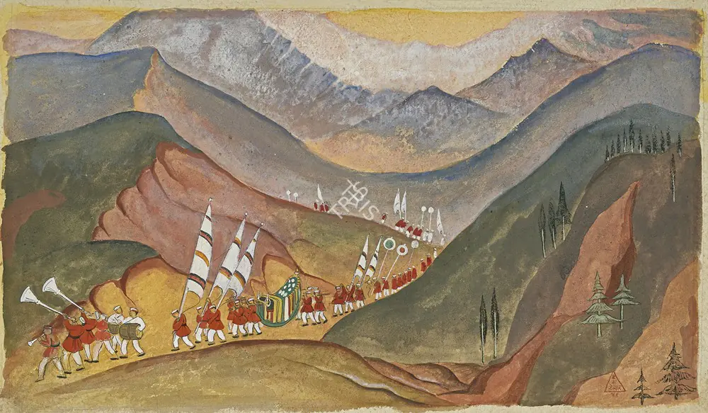 Hebbar, K.K. (Artist). Procession, 1941 | Painting