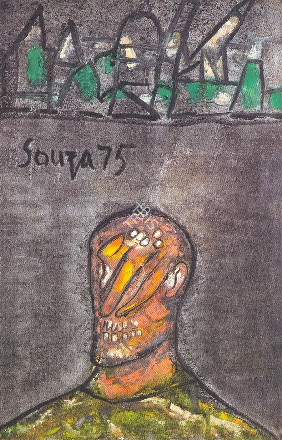 Souza, F.N. (Artist). Untitled (Figure & Landscape), 1975 | Painting