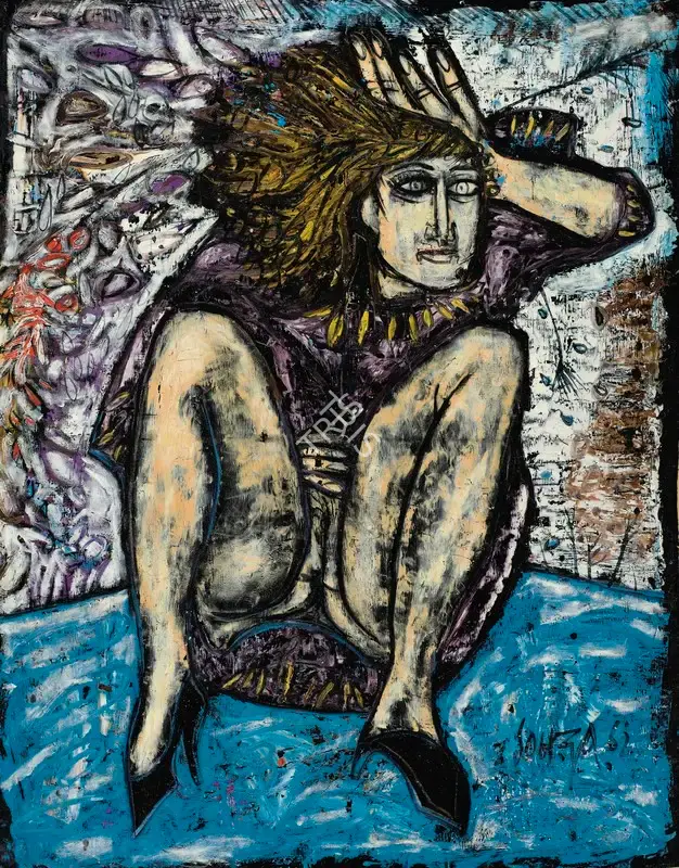 Souza, F.N. (Artist). Untitled (Seated Woman), 1962 | Painting